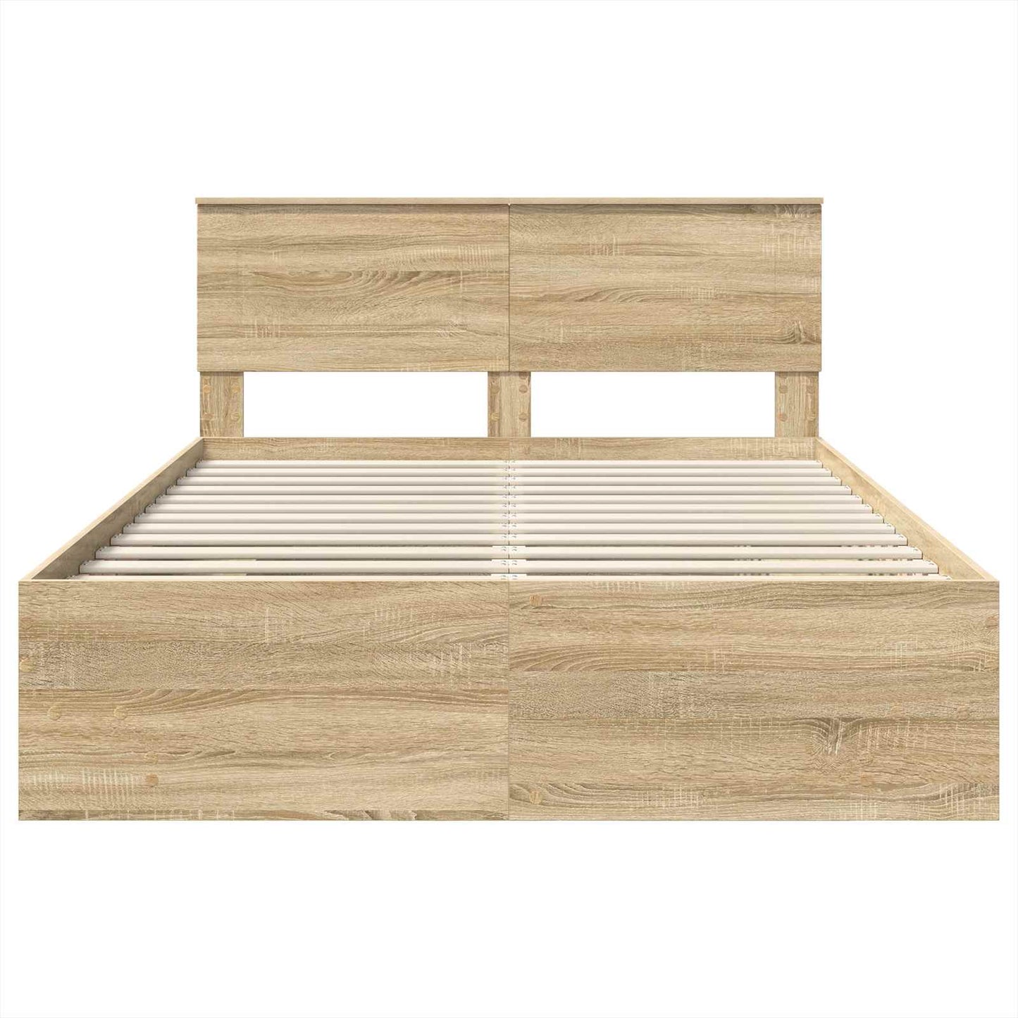Bed Frame Sonoma Oak 140 x 200 cm Engineered Wood