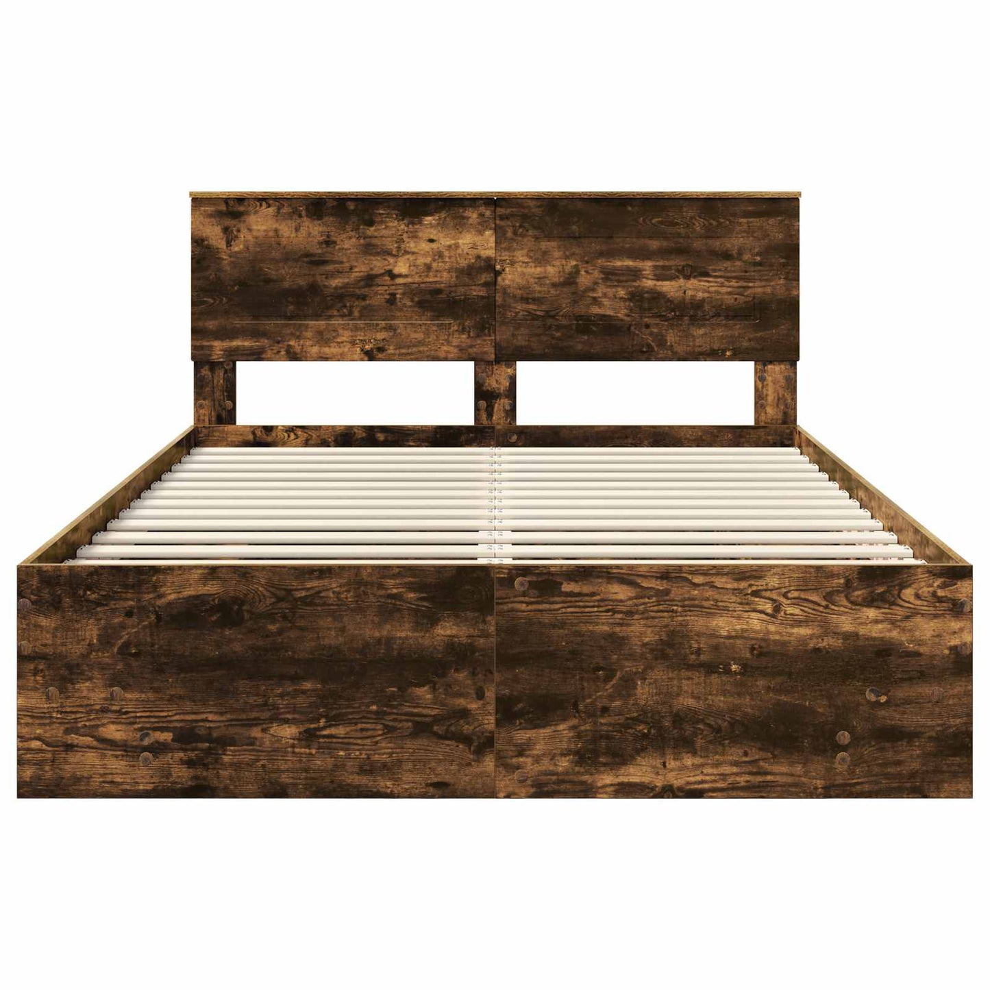 Bed Frame Smoked Oak 140 x 200 cm Engineered Wood