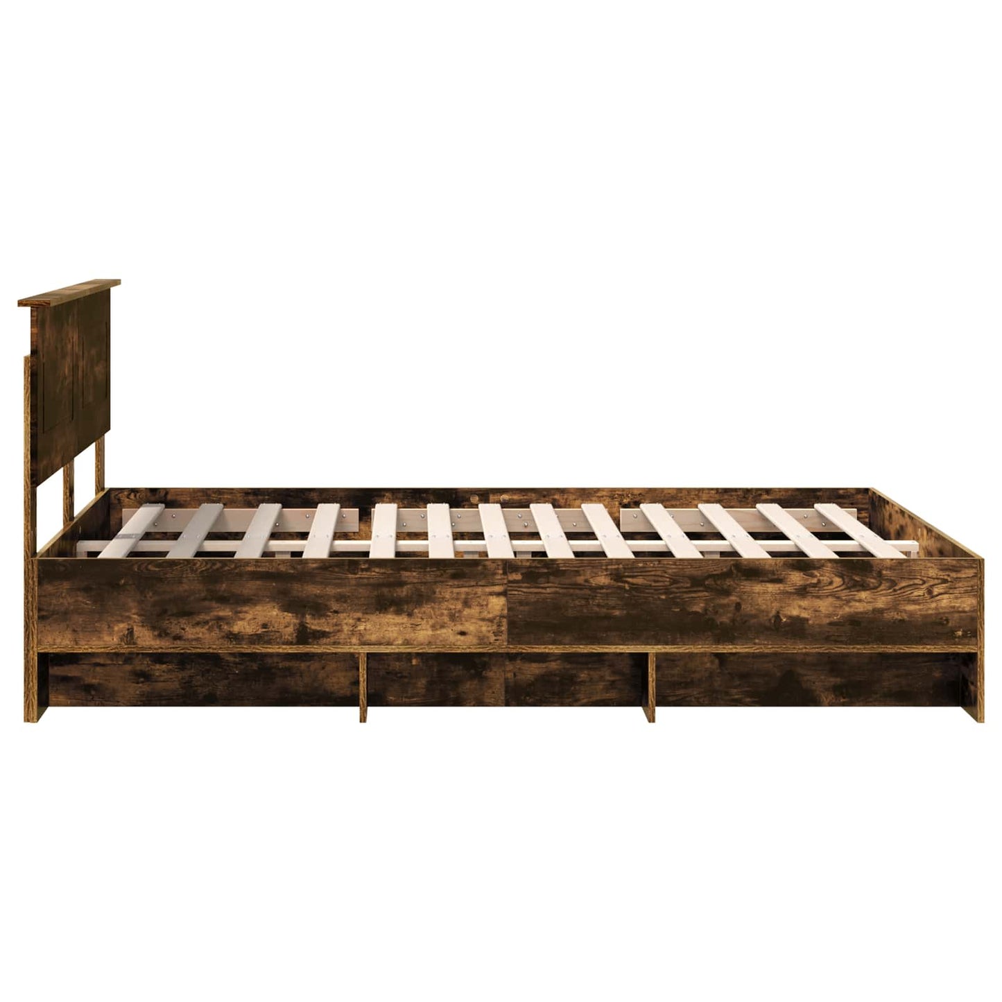 Bed Frame Smoked Oak 140 x 200 cm Engineered Wood