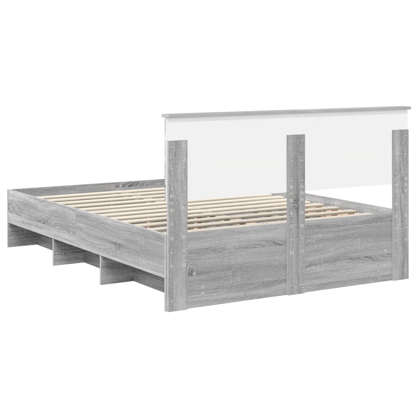 Bed Frame Grey Sonoma 140 x 200 cm Engineered Wood