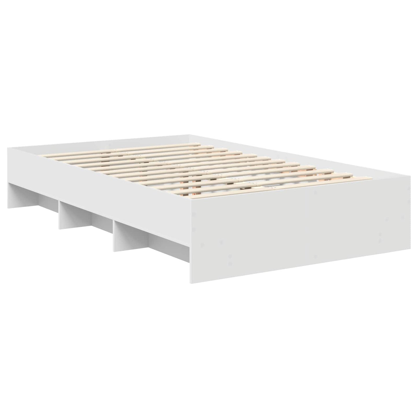 Bed Frame with Headboard White 137 x 203 cm Engineered Wood