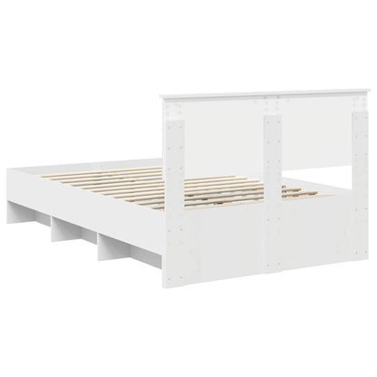 Bed Frame with Headboard White 137 x 203 cm Engineered Wood