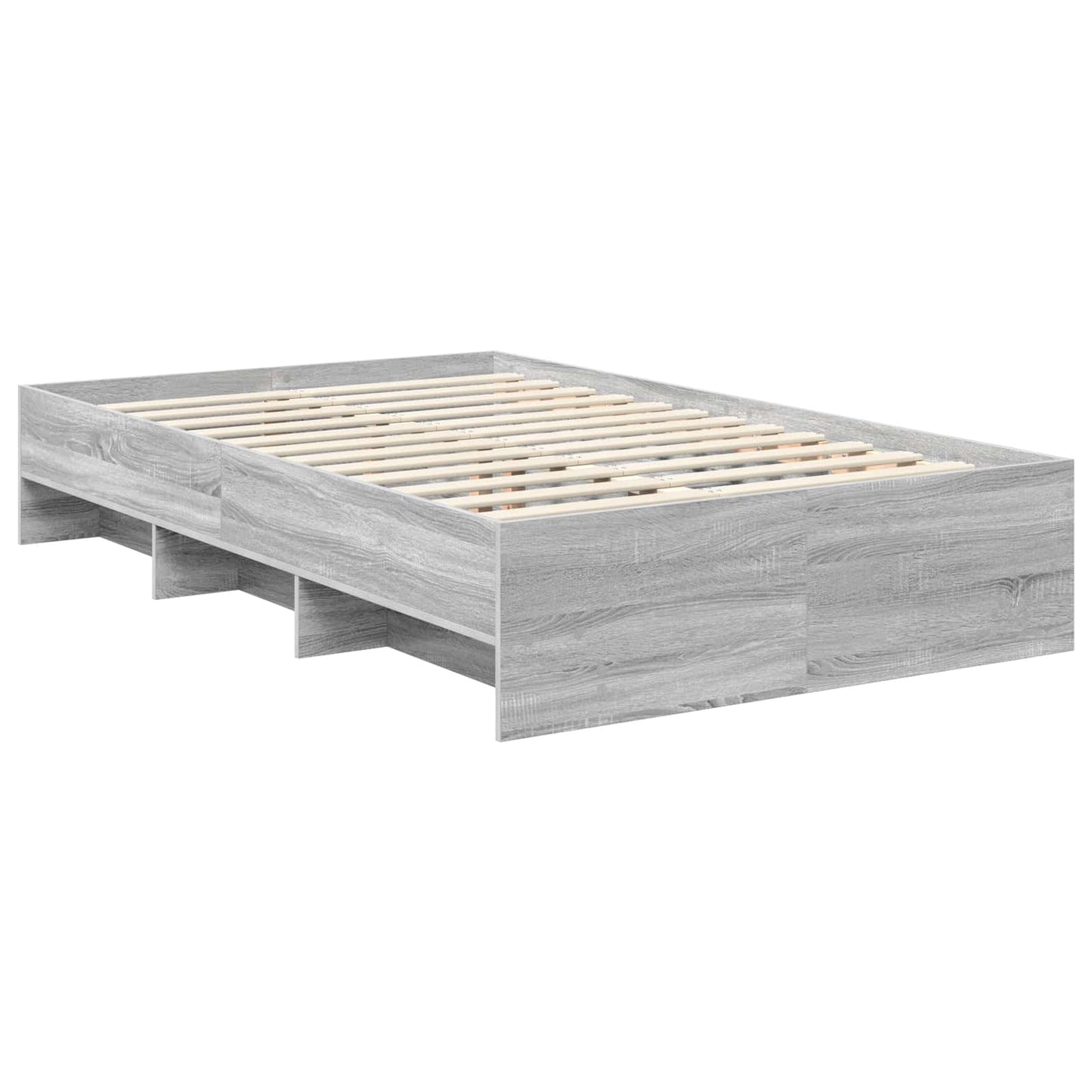 Bed Frame Grey Sonoma 137 x 203 cm Engineered Wood