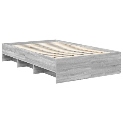 Bed Frame Grey Sonoma 137 x 203 cm Engineered Wood