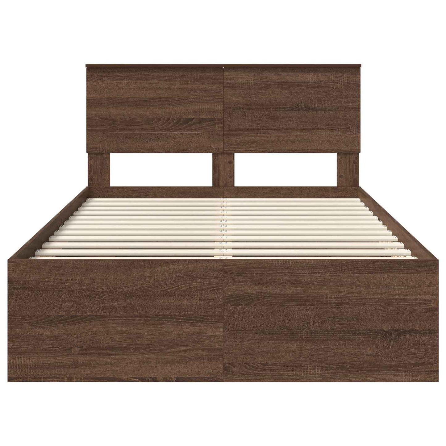 Bed Frame with Headboard Brown Oak 137 x 203 cm Engineered Wood