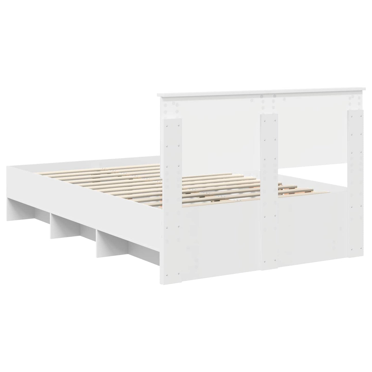 Bed Frame with Headboard White 120 x 123 cm Engineered Wood