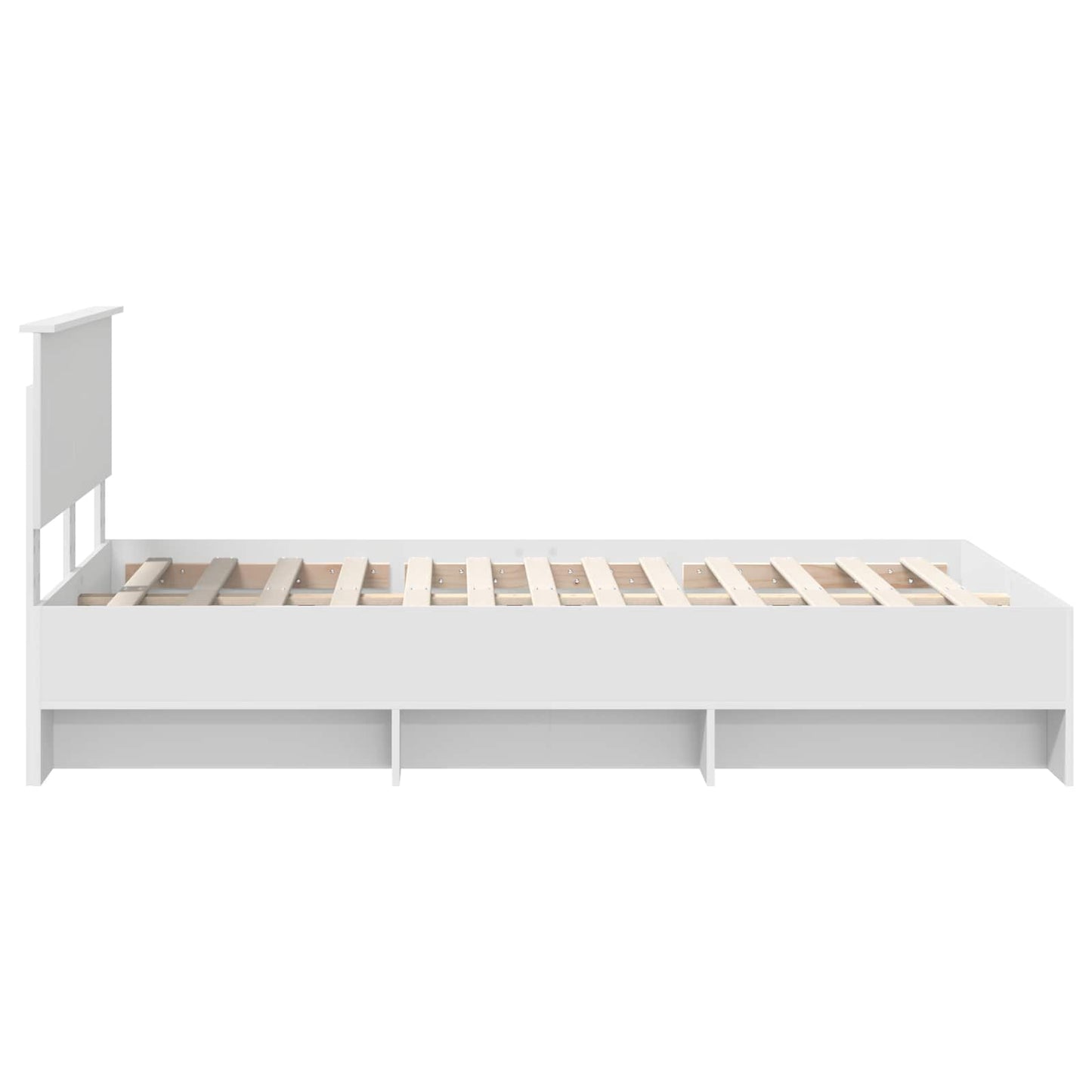 Bed Frame with Headboard White 120 x 123 cm Engineered Wood