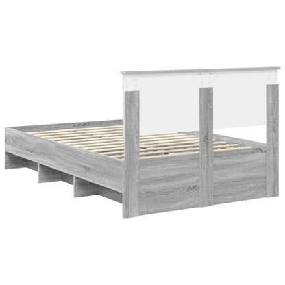 Bed Frame Grey Sonoma 120 x 123 cm Engineered Wood