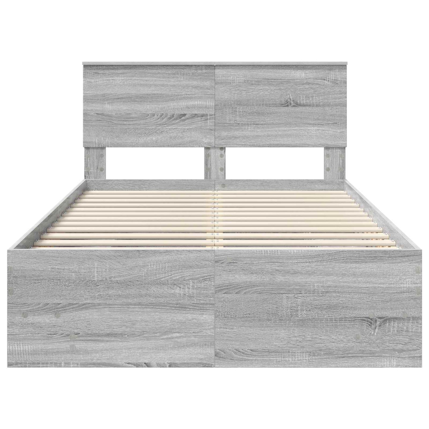 Bed Frame Grey Sonoma 120 x 123 cm Engineered Wood