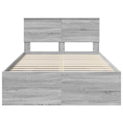 Bed Frame Grey Sonoma 120 x 123 cm Engineered Wood