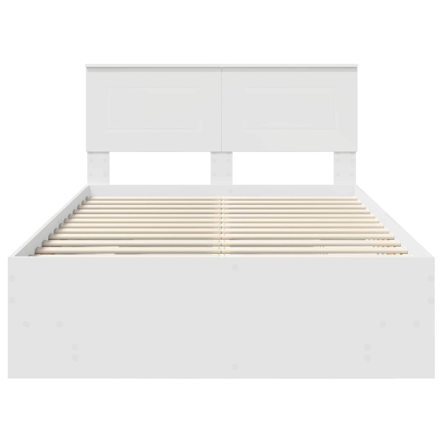 Bed Frame with Headboard White 120 x 123 cm Engineered Wood