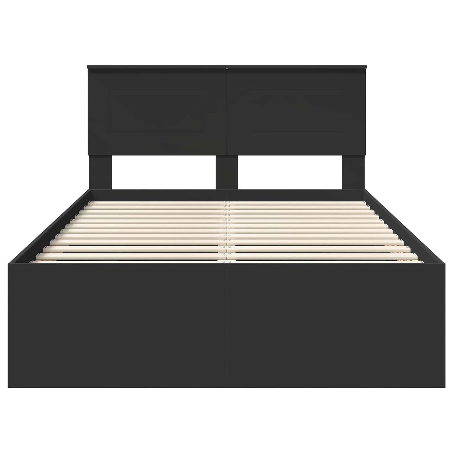Bed Frame with Headboard Black 120 x 123 cm Engineered Wood
