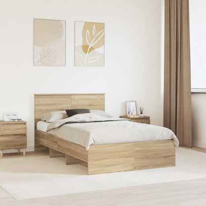 Bed Frame Sonoma Oak 120 x 123 cm Engineered Wood