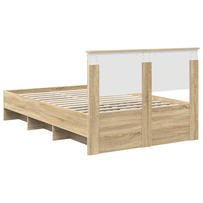 Bed Frame Sonoma Oak 120 x 123 cm Engineered Wood