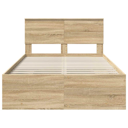 Bed Frame Sonoma Oak 120 x 123 cm Engineered Wood