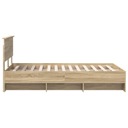 Bed Frame Sonoma Oak 120 x 123 cm Engineered Wood