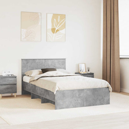 Bed Frame Concrete Grey 120 x 123 cm Engineered Wood
