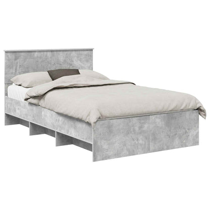 Bed Frame Concrete Grey 120 x 123 cm Engineered Wood