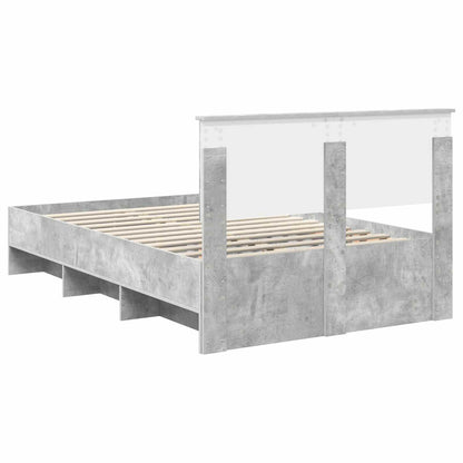 Bed Frame Concrete Grey 120 x 123 cm Engineered Wood