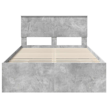 Bed Frame Concrete Grey 120 x 123 cm Engineered Wood