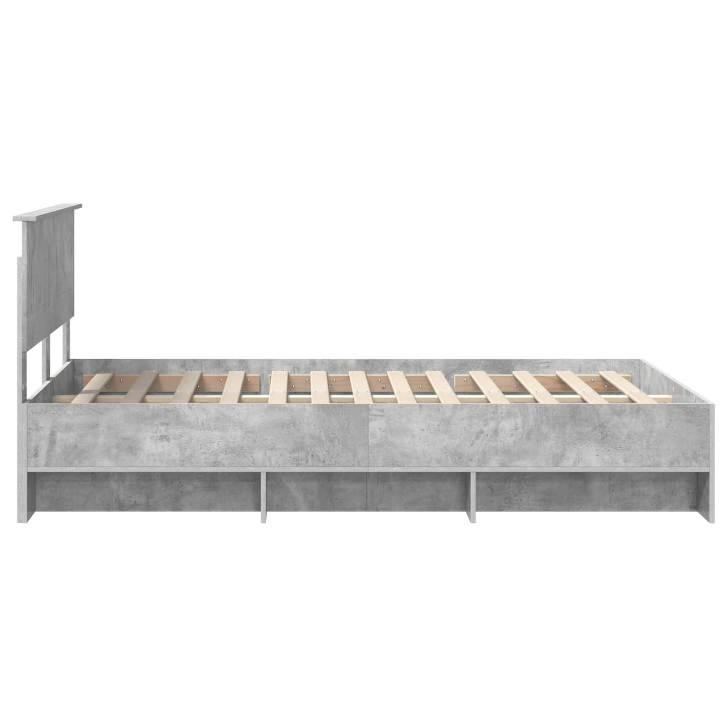 Bed Frame Concrete Grey 120 x 123 cm Engineered Wood