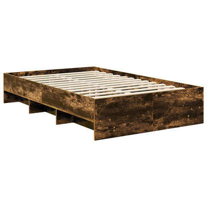 Bed Frame Smoked Oak 120 x 123 cm Engineered Wood