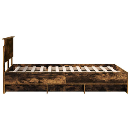 Bed Frame Smoked Oak 120 x 123 cm Engineered Wood