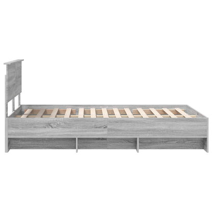 Bed Frame Grey Sonoma 120 x 123 cm Engineered Wood