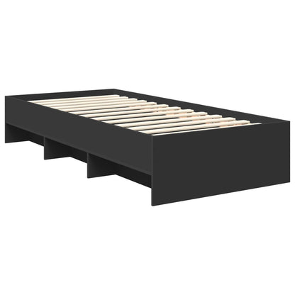 Bed Frame Black 120 x 123 cm Engineered Wood