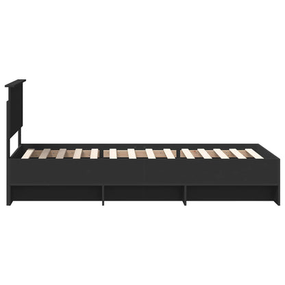 Bed Frame Black 120 x 123 cm Engineered Wood