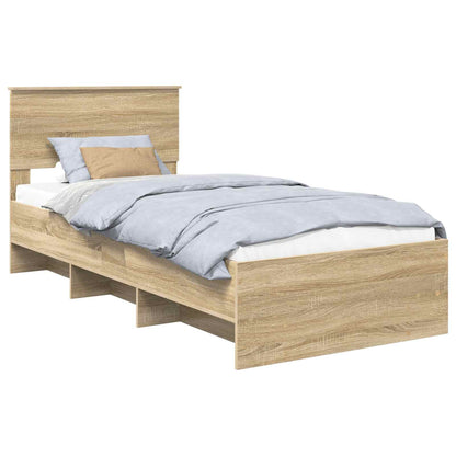 Bed Frame Sonoma Oak 120 x 123 cm Engineered Wood