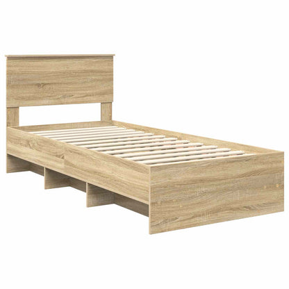 Bed Frame Sonoma Oak 120 x 123 cm Engineered Wood