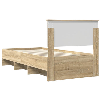 Bed Frame Sonoma Oak 120 x 123 cm Engineered Wood