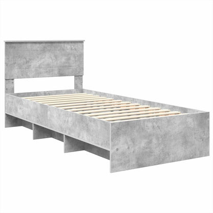 Bed Frame Concrete Grey 120 x 123 cm Engineered Wood