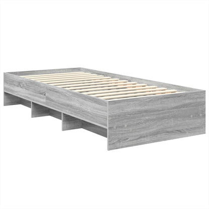 Bed Frame Grey Sonoma 120 x 123 cm Engineered Wood
