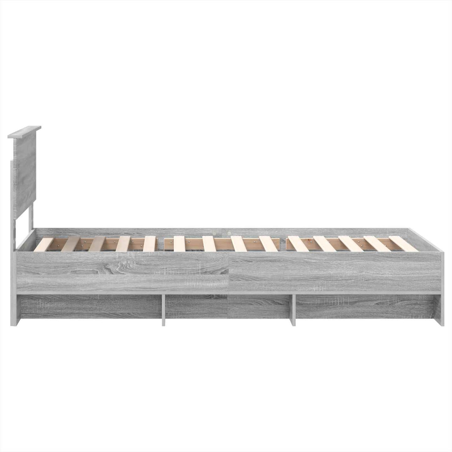 Bed Frame Grey Sonoma 120 x 123 cm Engineered Wood