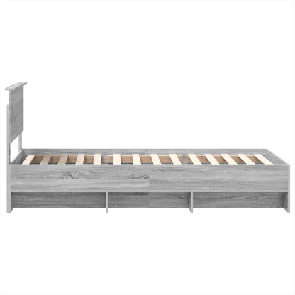 Bed Frame Grey Sonoma 120 x 123 cm Engineered Wood