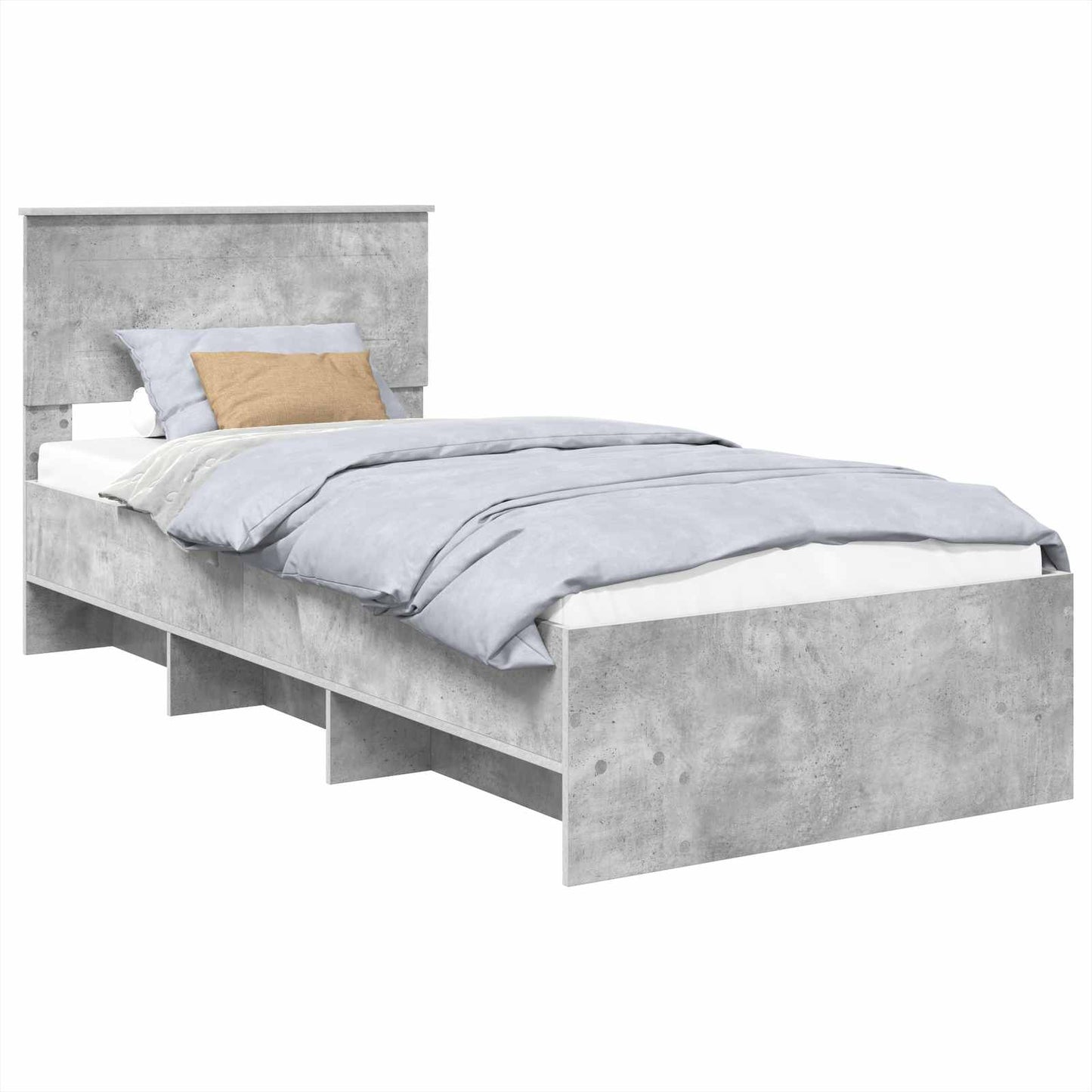 Bed Frame Concrete Grey 90 x 200 cm Engineered Wood