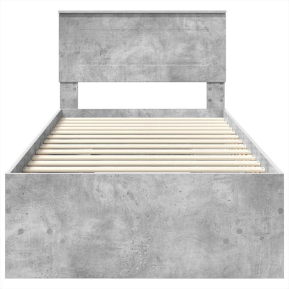 Bed Frame Concrete Grey 90 x 200 cm Engineered Wood