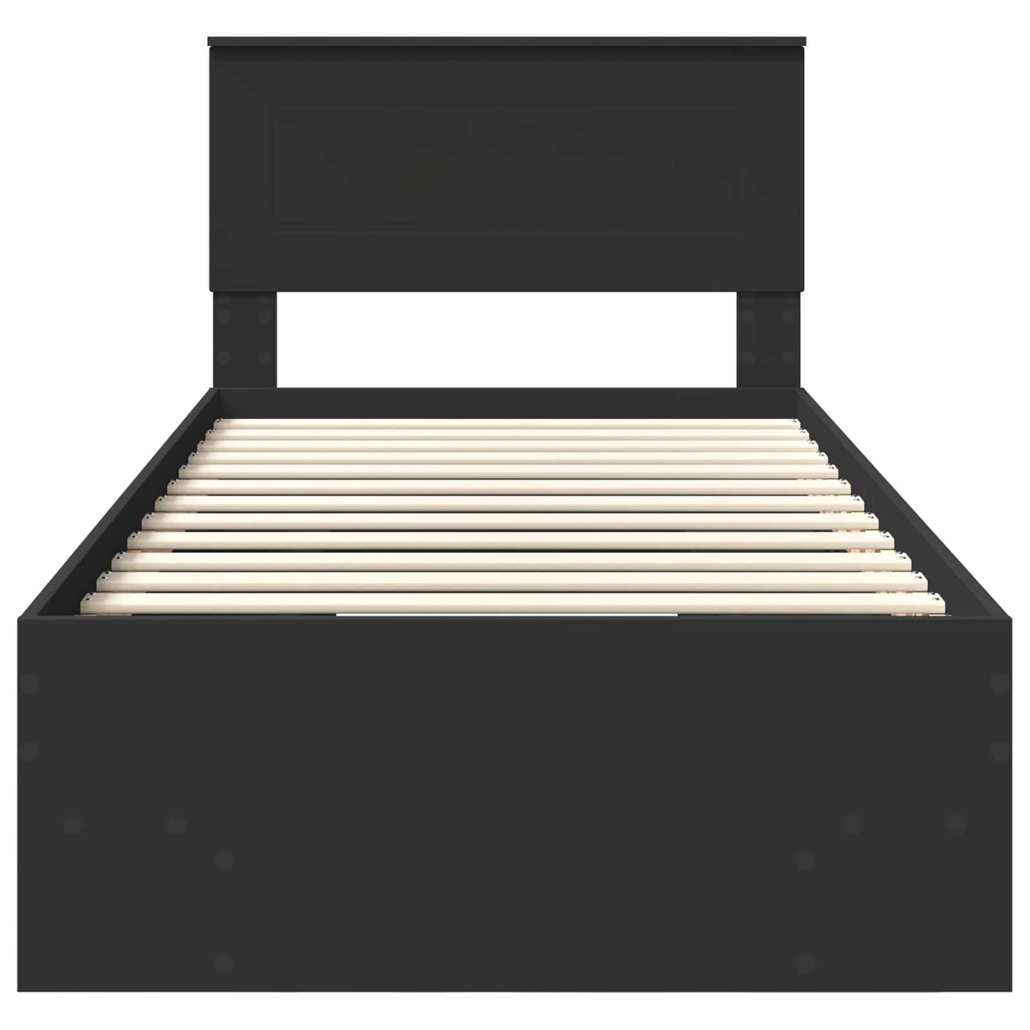 Bed Frame with Headboard Black 90 x 200 cm Engineered Wood
