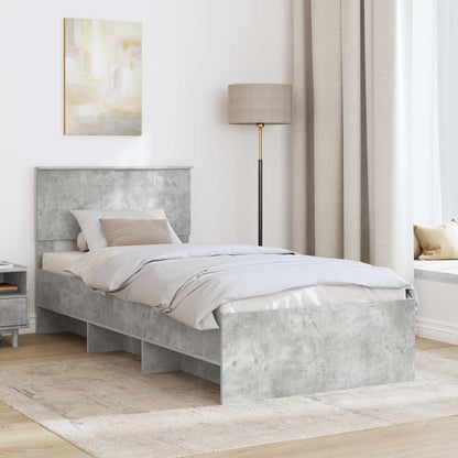 Bed Frame Concrete Grey 90 x 200 cm Engineered Wood
