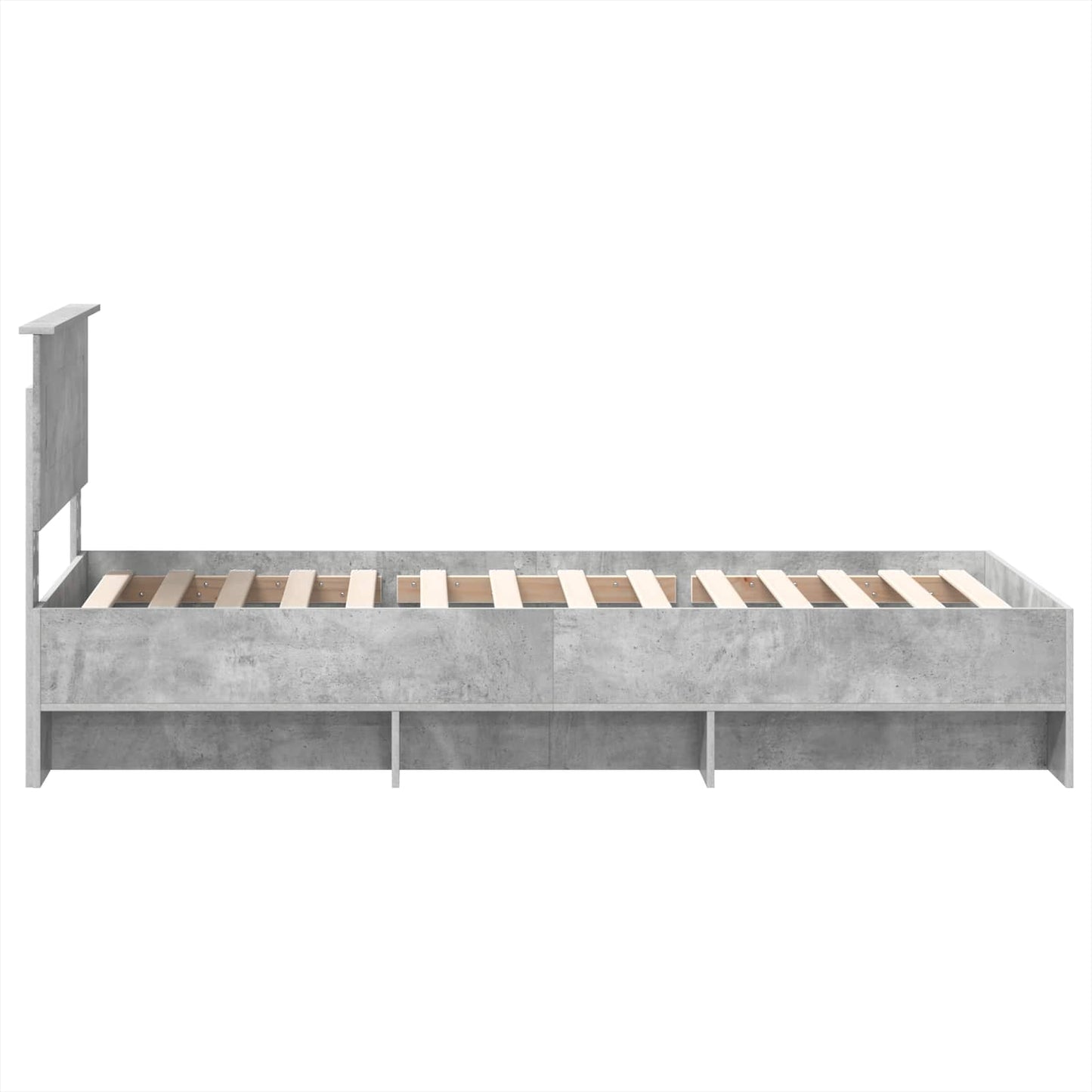Bed Frame Concrete Grey 90 x 200 cm Engineered Wood