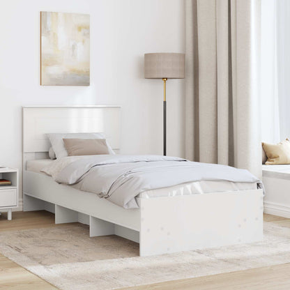 Bed Frame with Headboard White 80 x 200 cm Engineered Wood