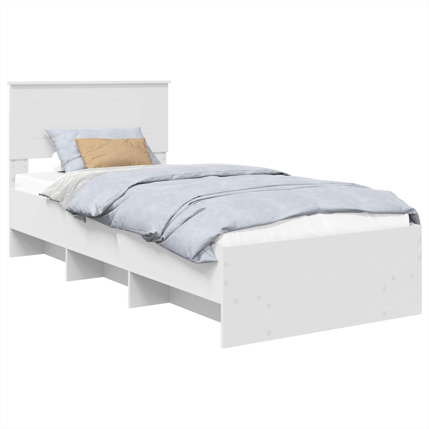 Bed Frame with Headboard White 80 x 200 cm Engineered Wood