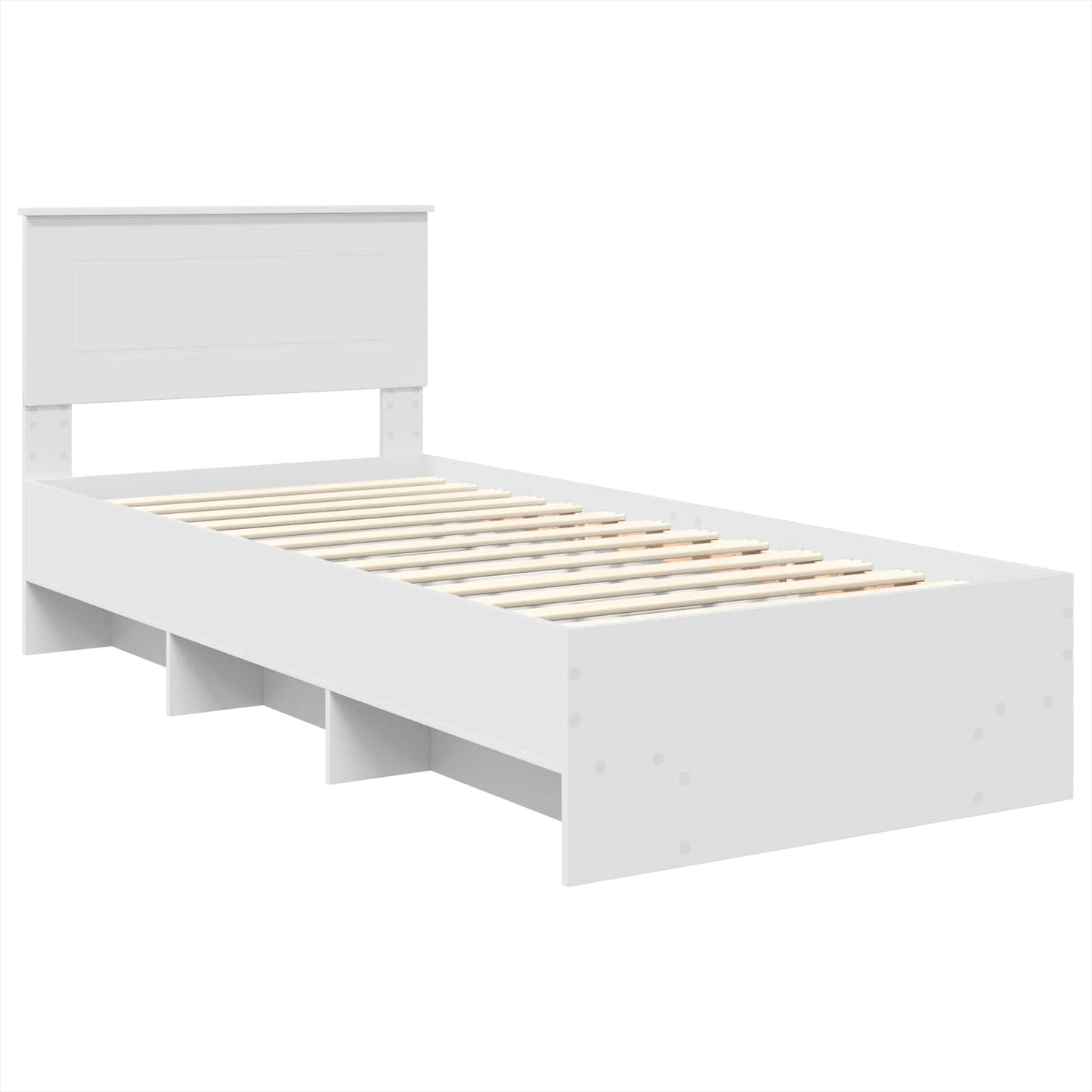 Bed Frame with Headboard White 80 x 200 cm Engineered Wood