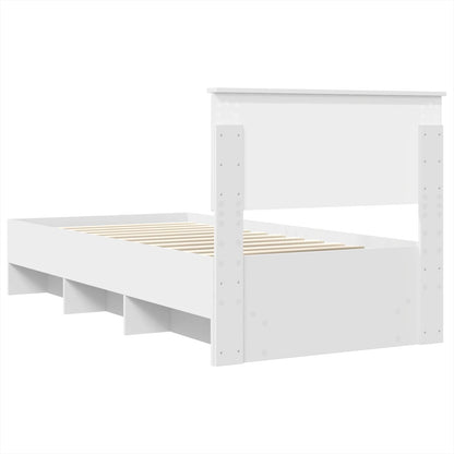 Bed Frame with Headboard White 80 x 200 cm Engineered Wood