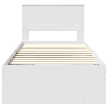 Bed Frame with Headboard White 80 x 200 cm Engineered Wood