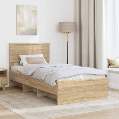 Bed Frame with Headboard Sonoma Oak 80 x 200 cm Engineered Wood
