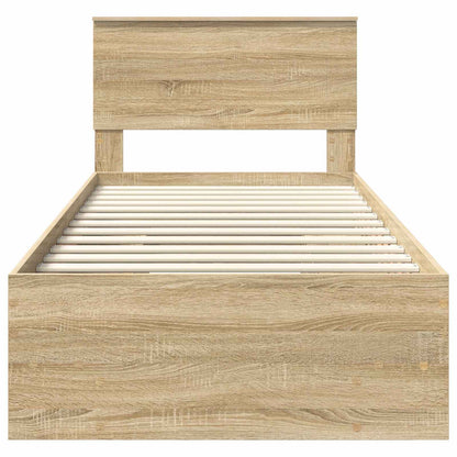 Bed Frame with Headboard Sonoma Oak 80 x 200 cm Engineered Wood