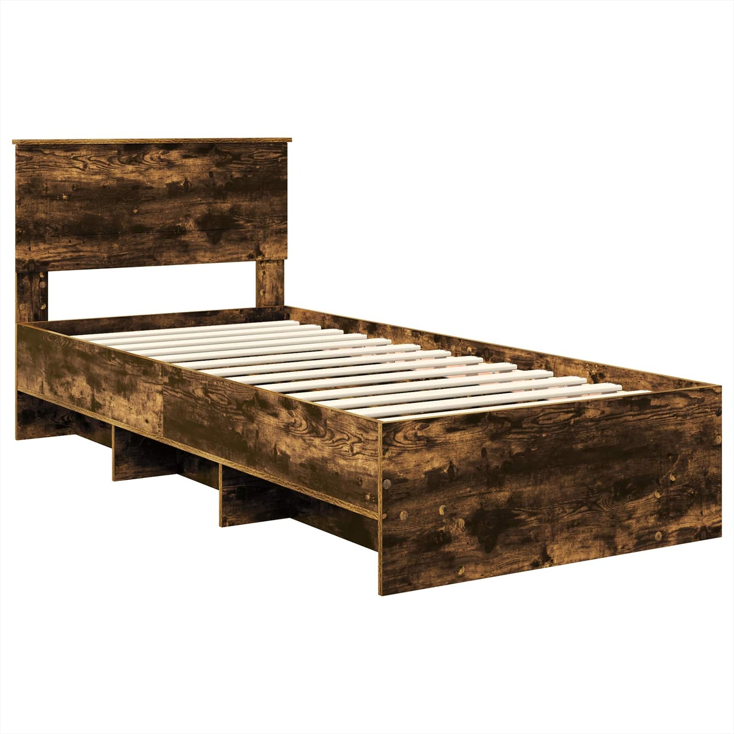 Bed Frame with Headboard Smoked Oak 80 x 200 cm Engineered Wood